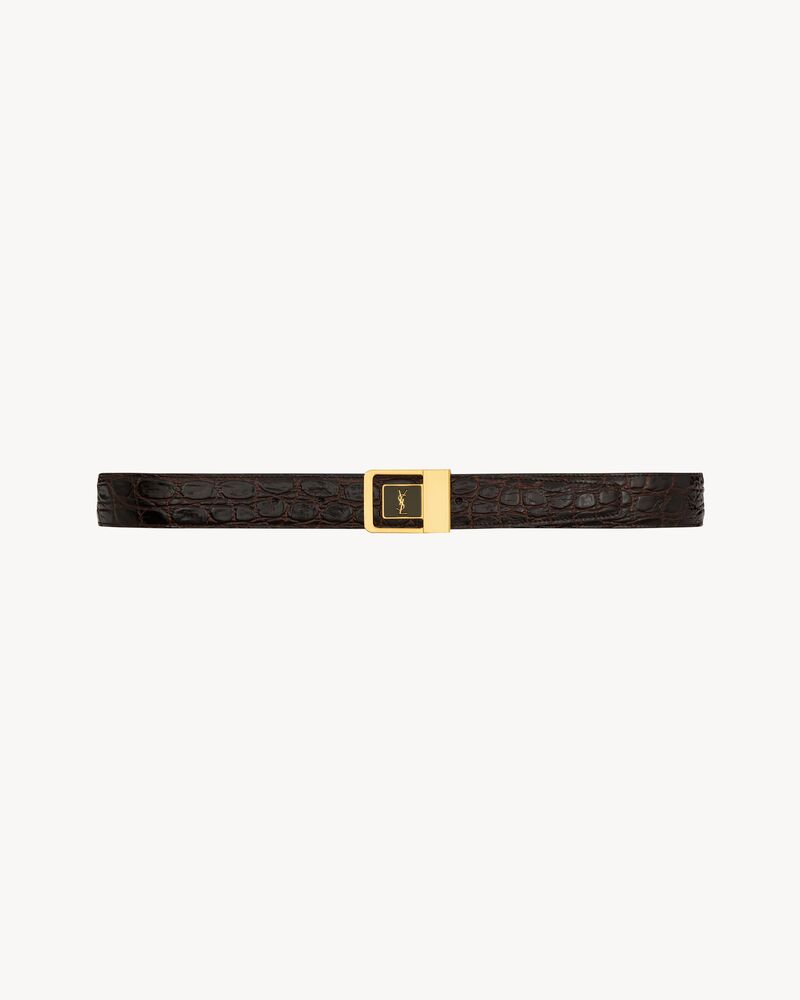 la 66 buckle belt in crocodile-embossed leather - Image 1